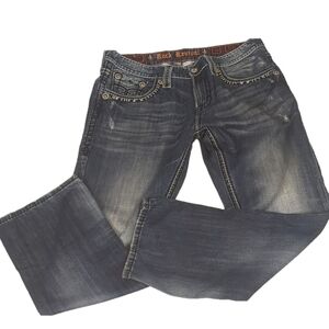 ROCK revival distressed Julian straight jeans size 36